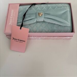 Juicy Couture Mint Green Quilted Women's Clutch Wallet